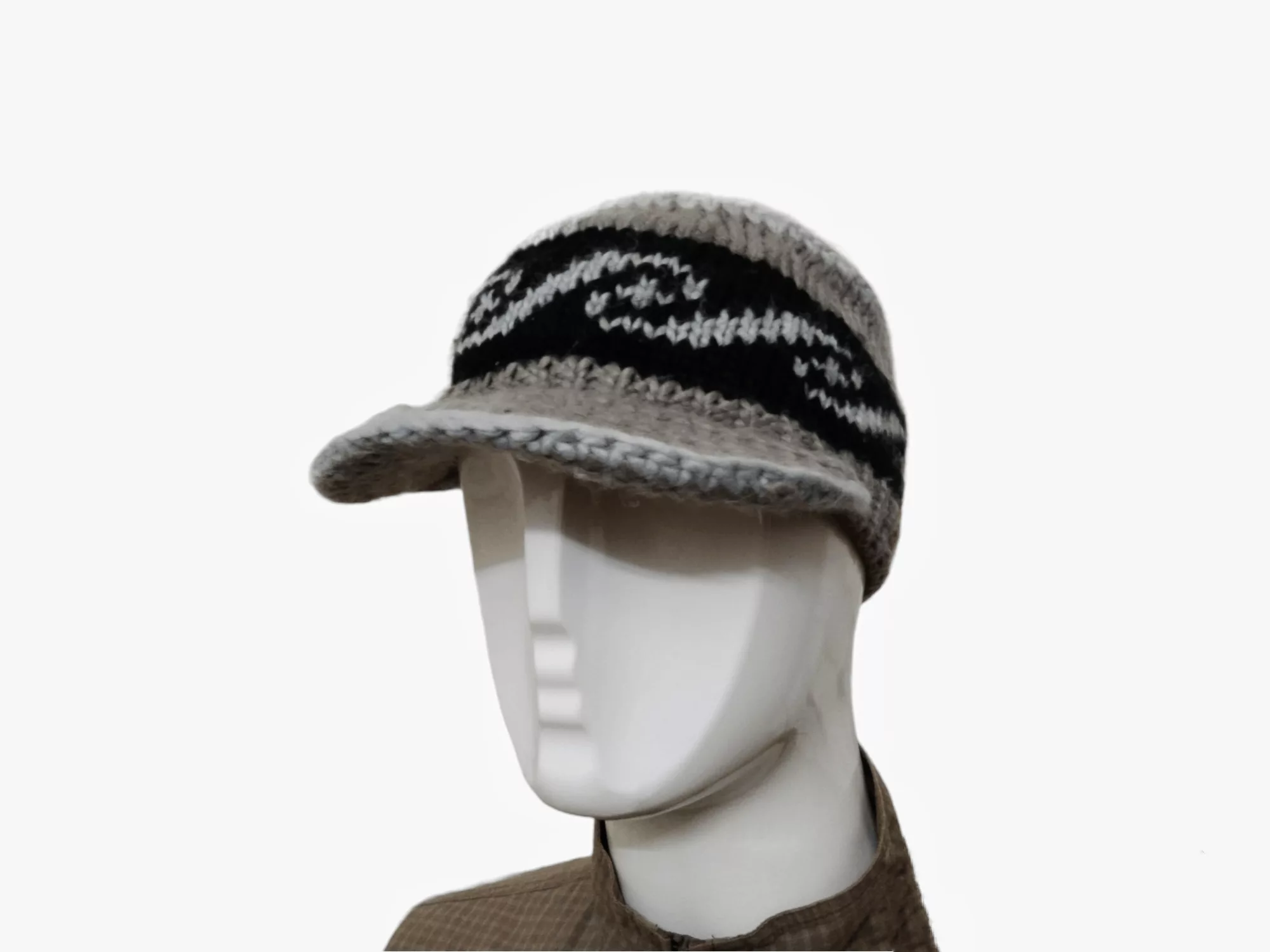 Global Work Hats Global Work × Japanese Brand RARE GLOBAL WORK KNITTED BEANIE HAT Gray Streetwear