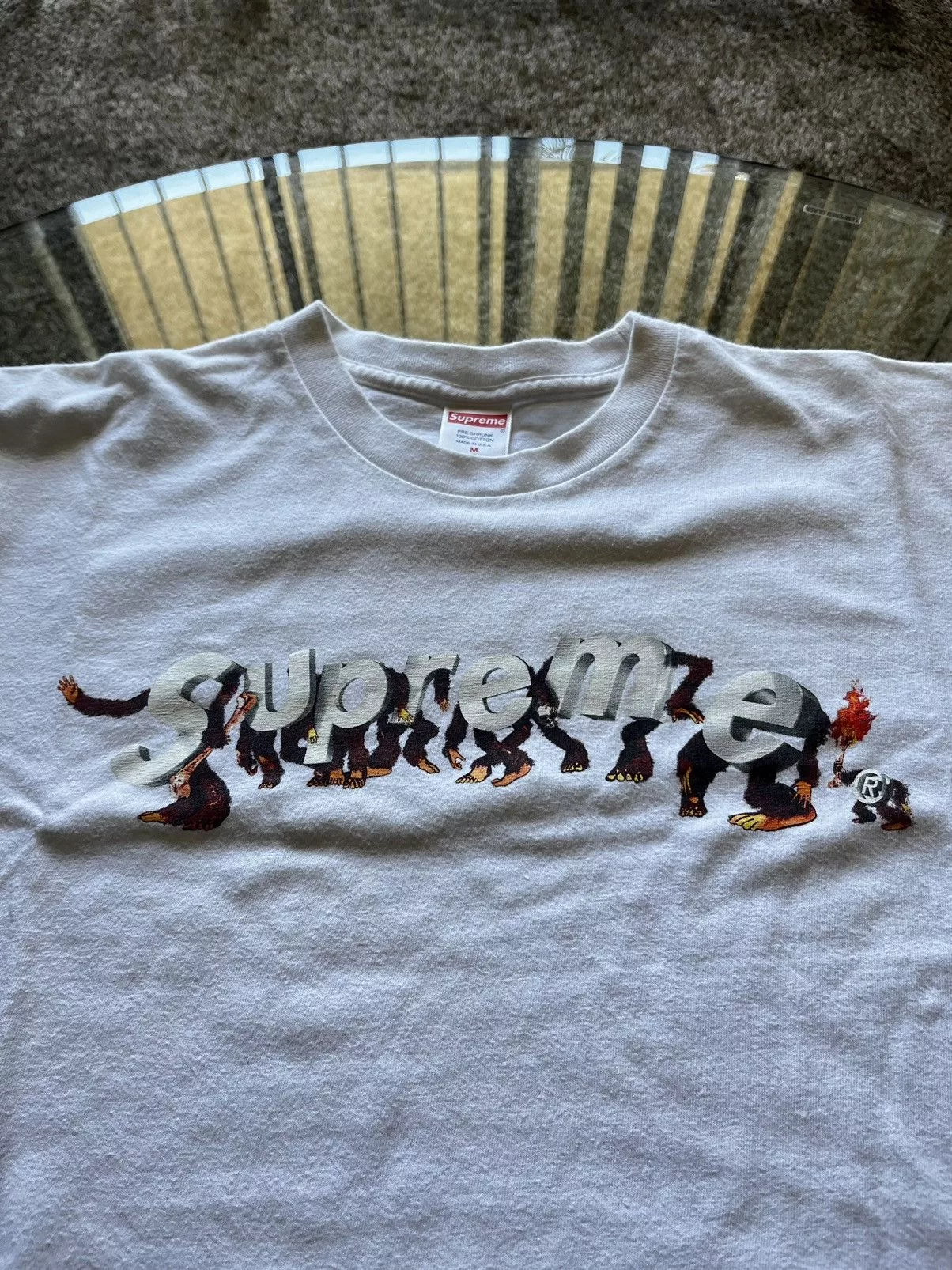 Supreme Short Sleeve T Shirts Supreme Apes Tee White