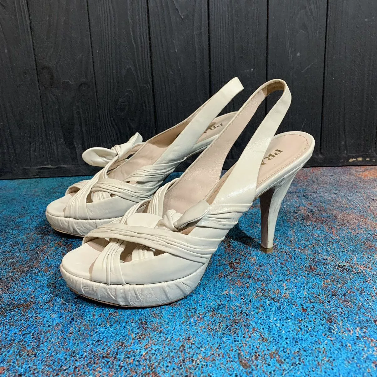 Prada Heels Prada Leather Heels Size 38 Beige Luxury