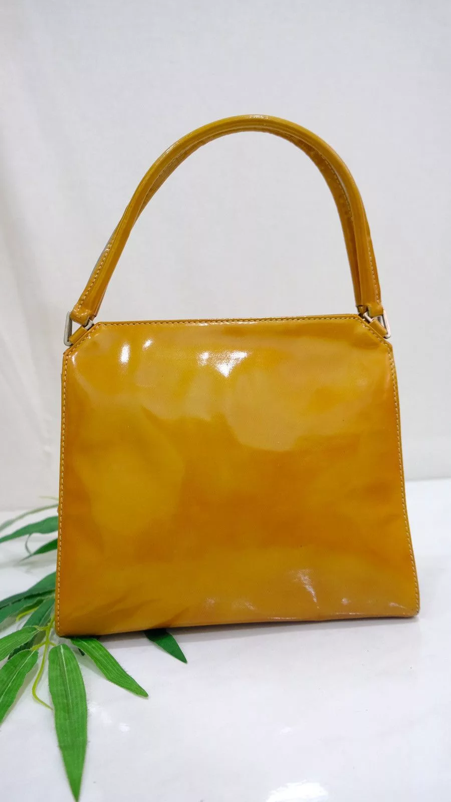 Prada Handle Bags Authentic Prada handbag yellow pattern leather