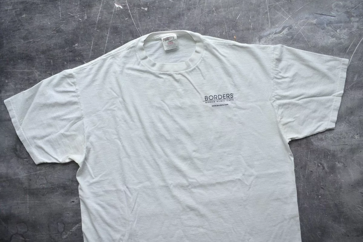 Microsoft Short Sleeve T Shirts Microsoft × Vintage Vintage 90s Borders X Microsoft Promo T-Shirt (XL) White