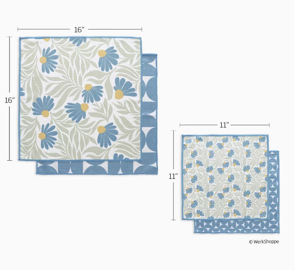 Blue Coneflower Towel 4/set
