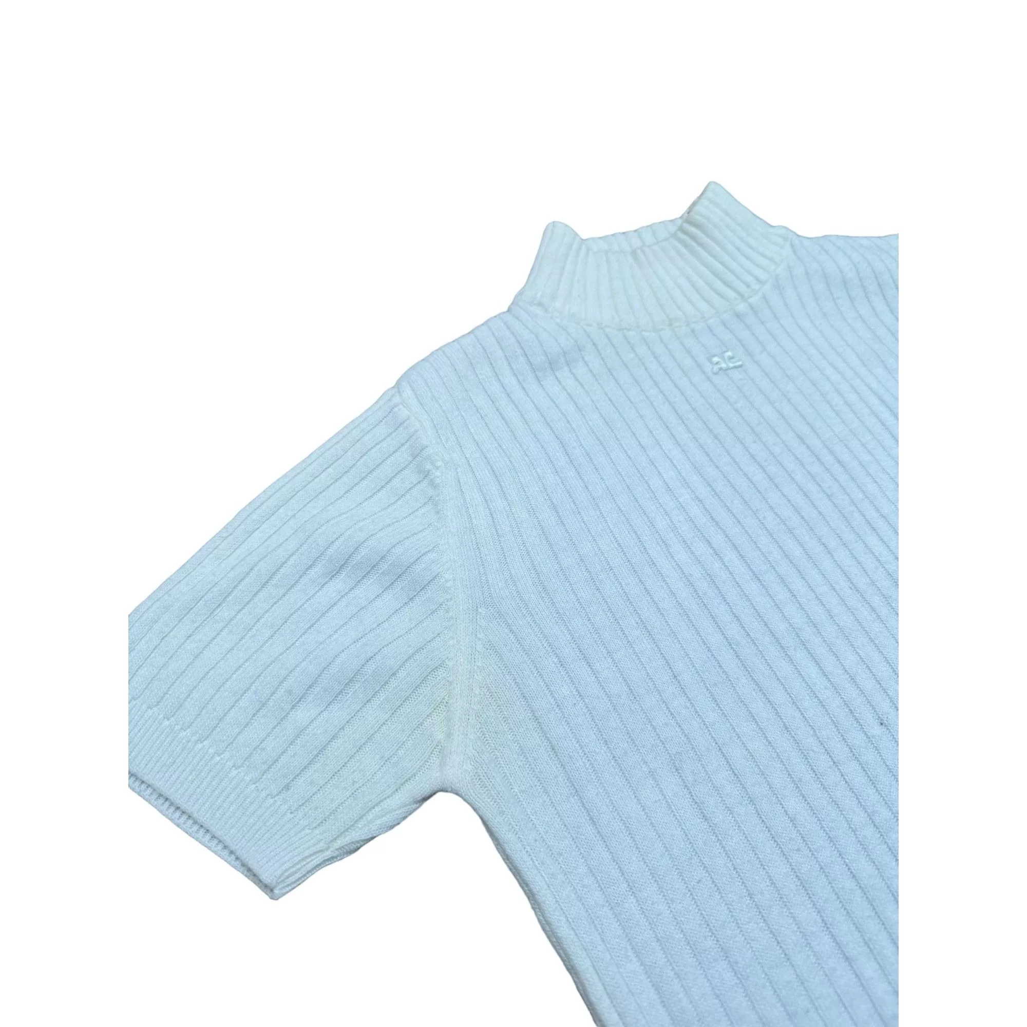 Courreges Sweaters Courreges Vintage White Knitted Sweater
