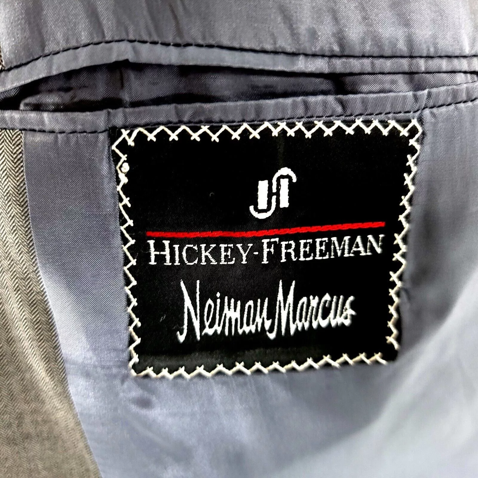 Hickey Freeman Blazers Hickey Freeman Neiman Marcus Wool 2 Button Gray Herringbone