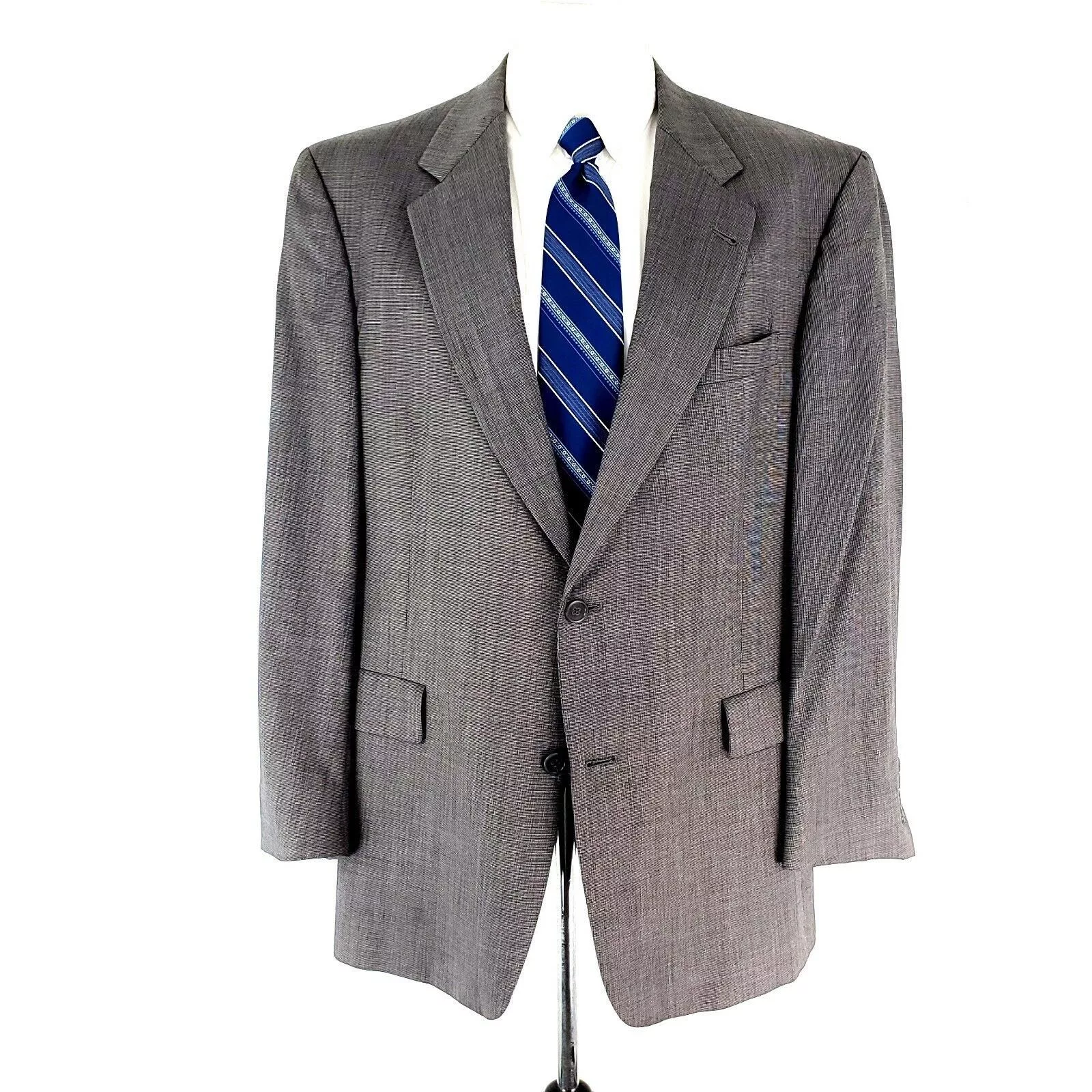 Hart Schaffner Marx Blazers Hart Schaffner Marx Wool 2 Button Blazer 44L Nailshead Gray