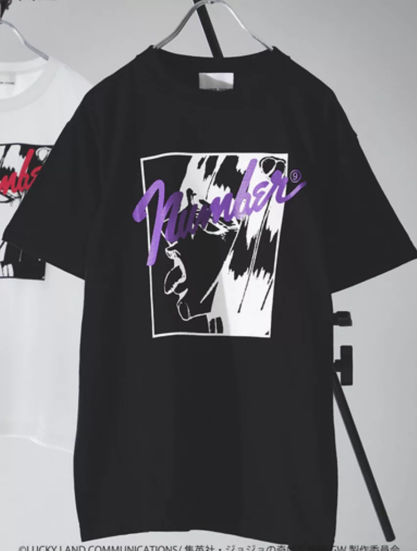 Number (N)ine Short Sleeve T Shirts Number (N)ine Number nine JoJo's Bizarre Adventure T-shirt bucharati tee Black