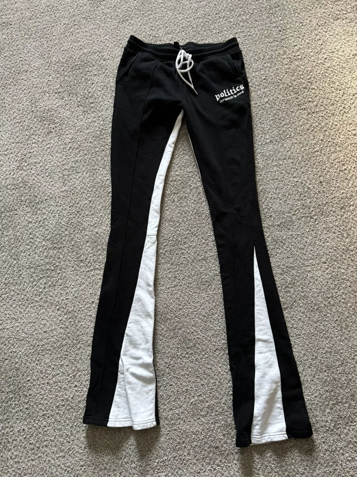 Designer Sweatpants Joggers Designer × Vintage Black Stacked joggers Streetwear
