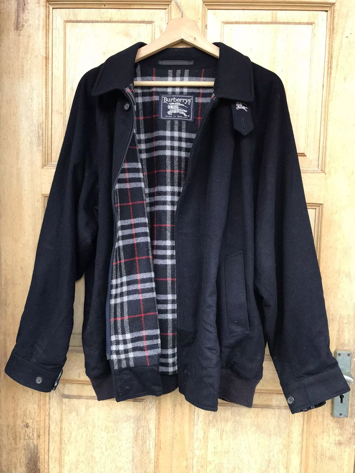Burberry Bombers BURBERRY Nova Check Jacket Made in England Blue Vintage