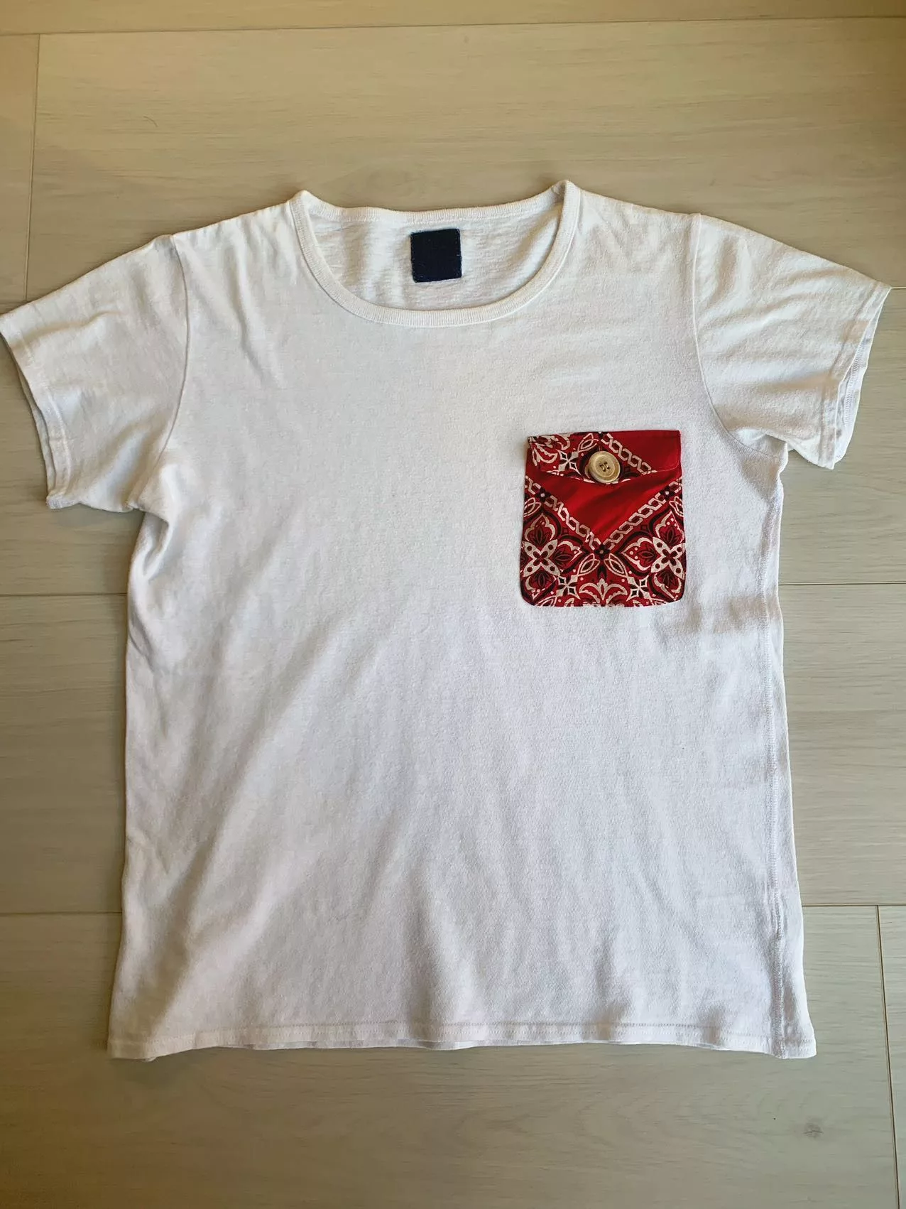 Visvim Short Sleeve T Shirts Visvim ICT Bandana Pocket Tee Mud Dyed White