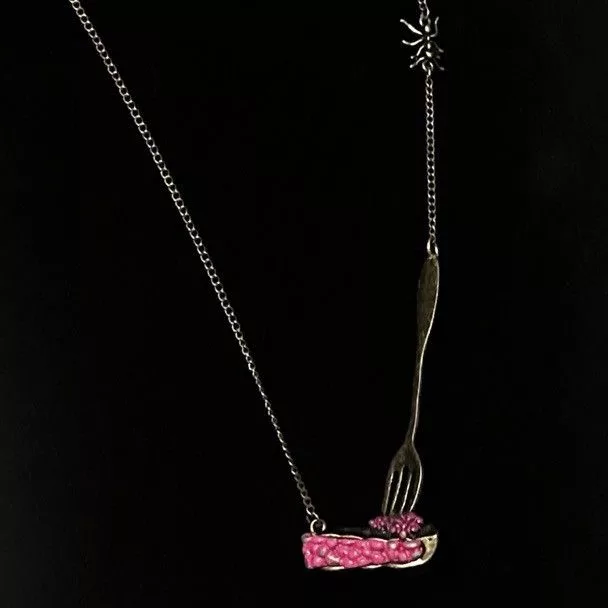 Other Necklaces Other Slice of pie with fork necklace Gold