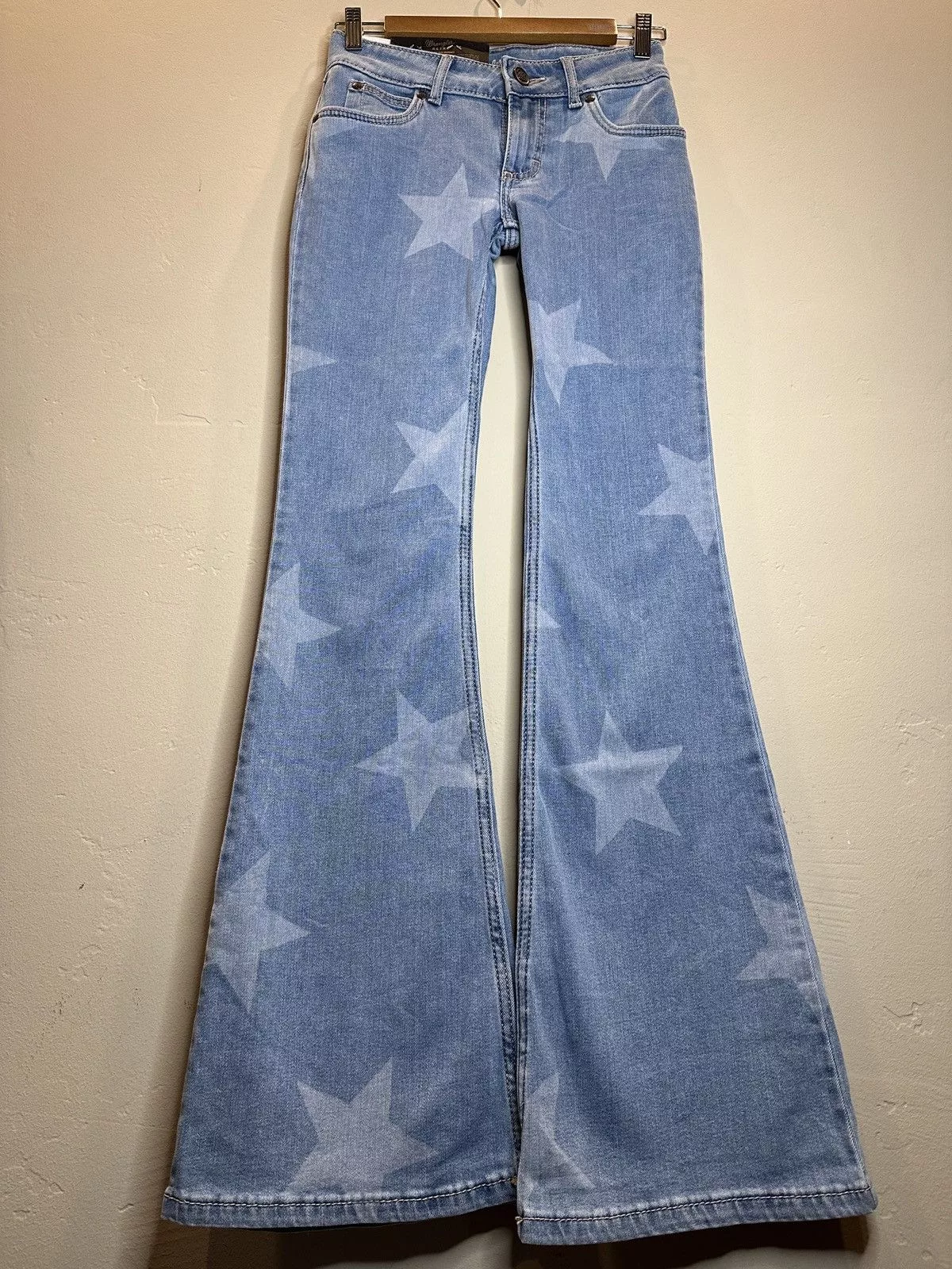 Other Jeans Other × Wrangler *RARE* New Wrangler Retro Flared Star Print Denim Jeans - 25 Blue