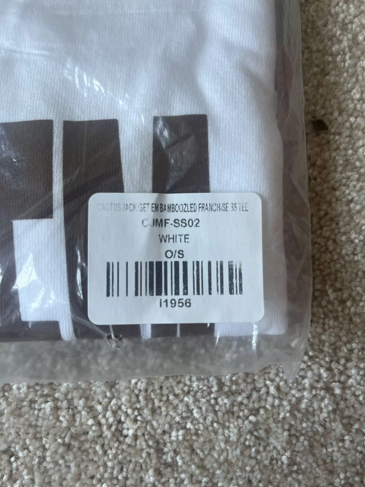 Travis Scott Short Sleeve T Shirts Travis Scott cactus jack get ‘em bamboozled franchise tee White