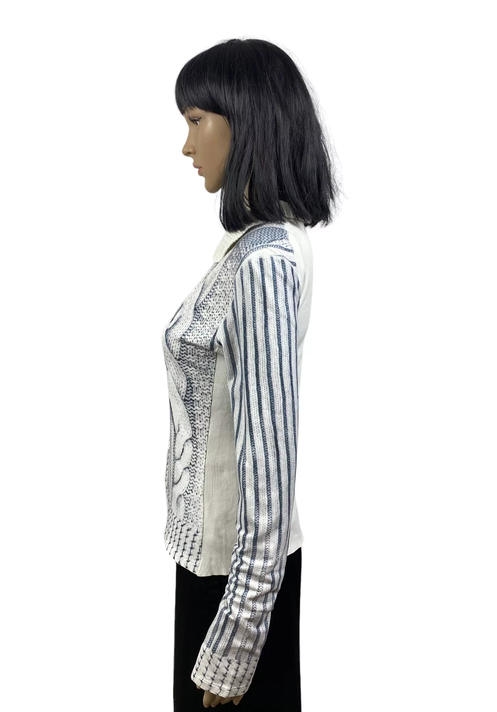 Other Sweaters Other marc cain printed collared knit zip sweater size 3 White
