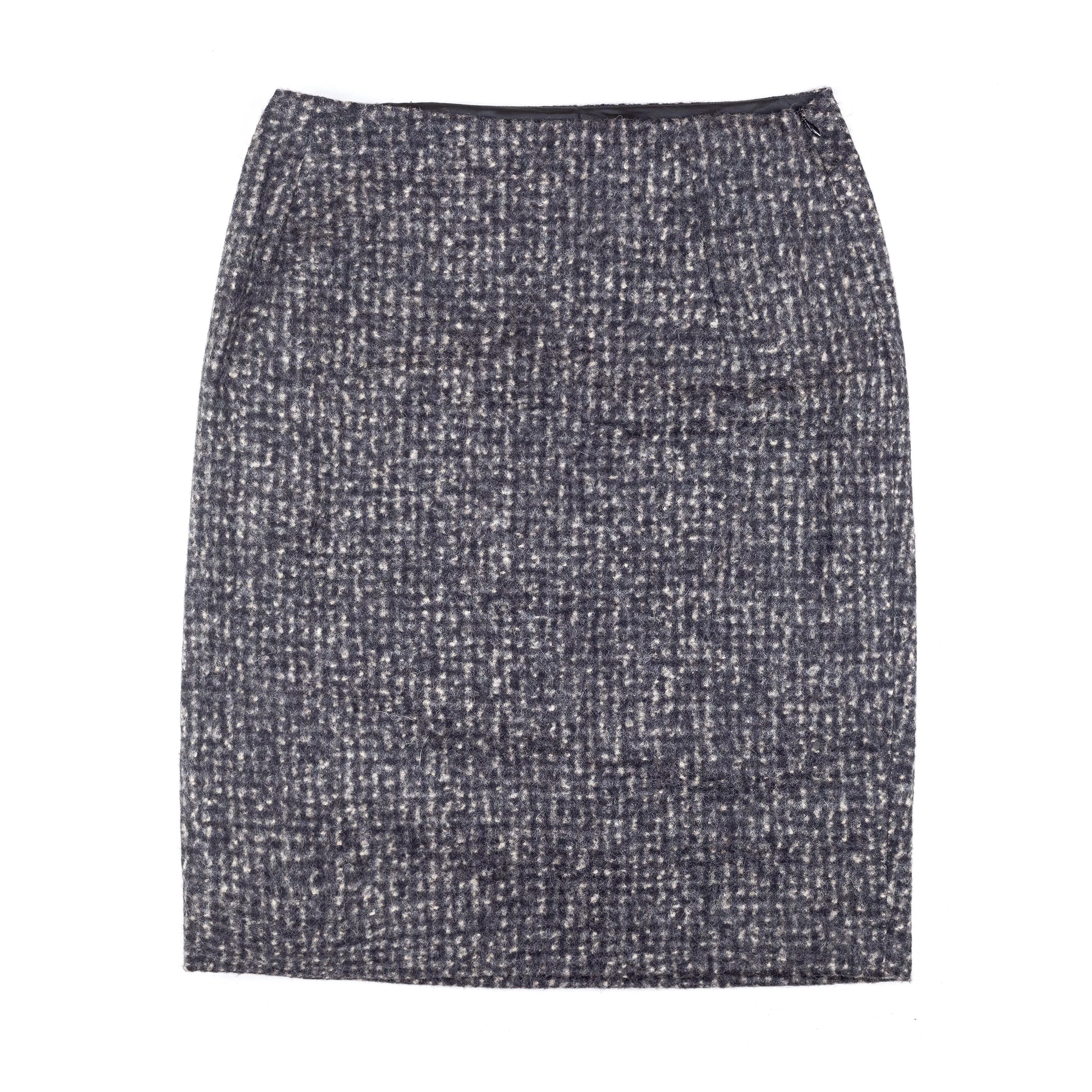 Jil Sander Midi Skirts JIL SANDER Wool Grey Midi Skirt (M) Gray