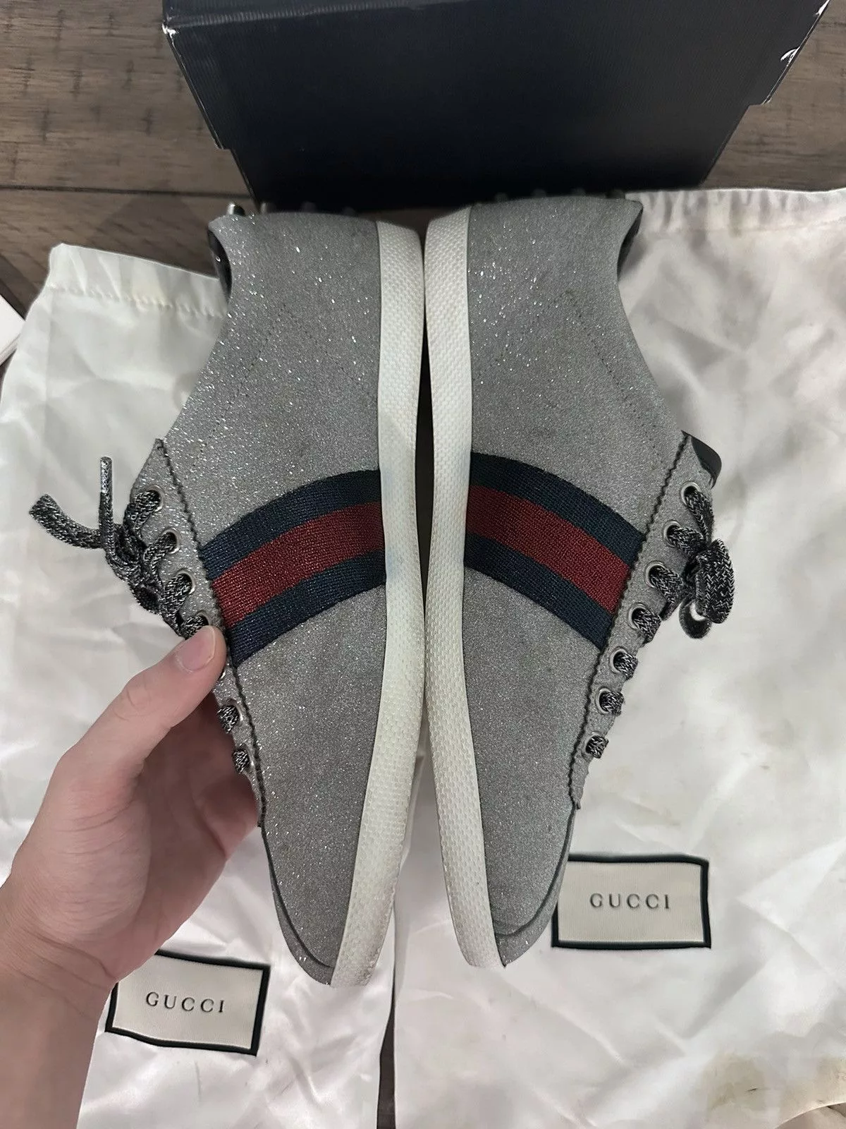 Gucci Low Top Sneakers Gucci sneakers Silver