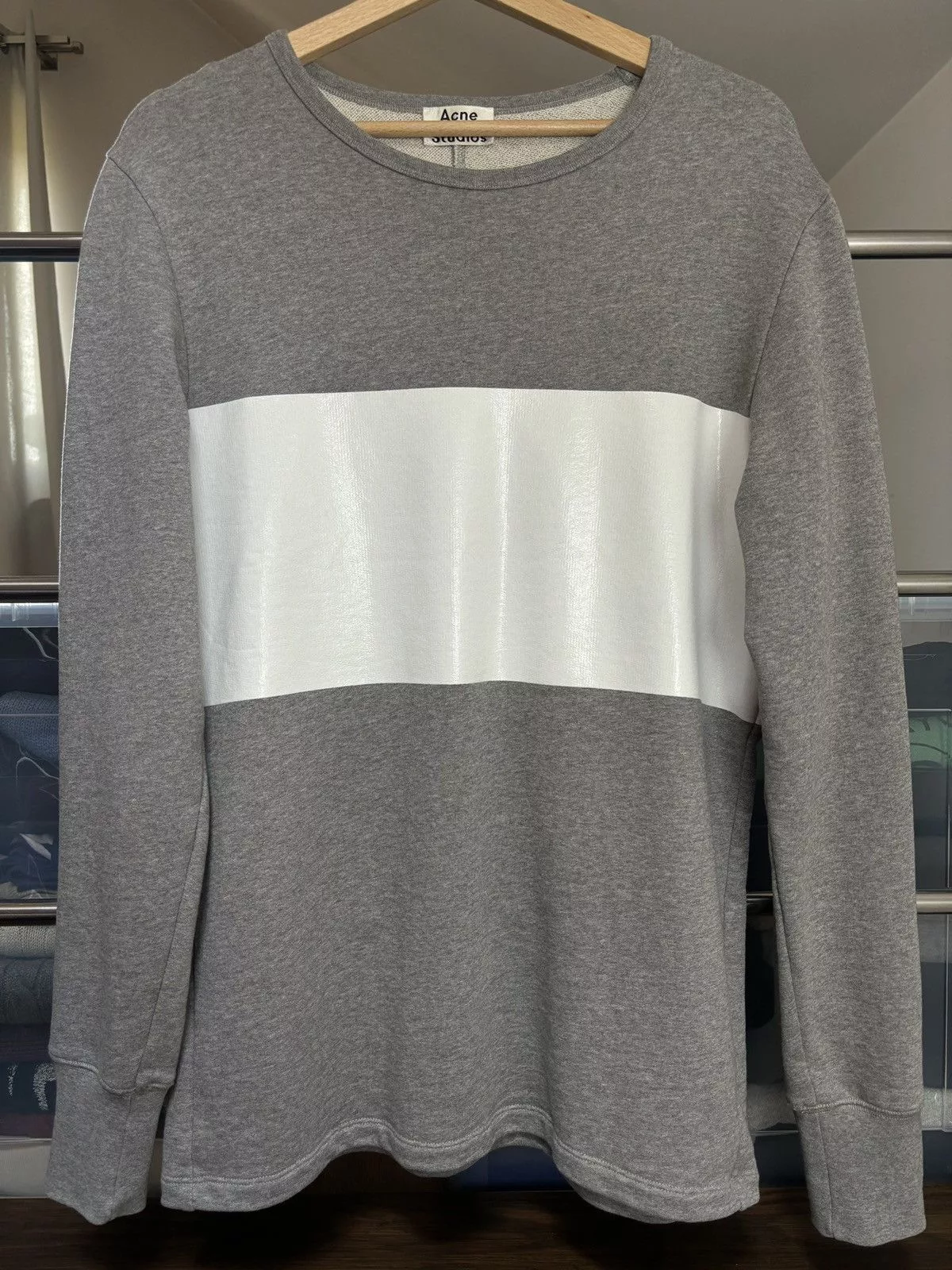 Acne Studios Sweatshirts Hoodies Acne Studios × Designer Acne Studios Finish Rugby PSS17 Vintage Sweatshirt Gray
