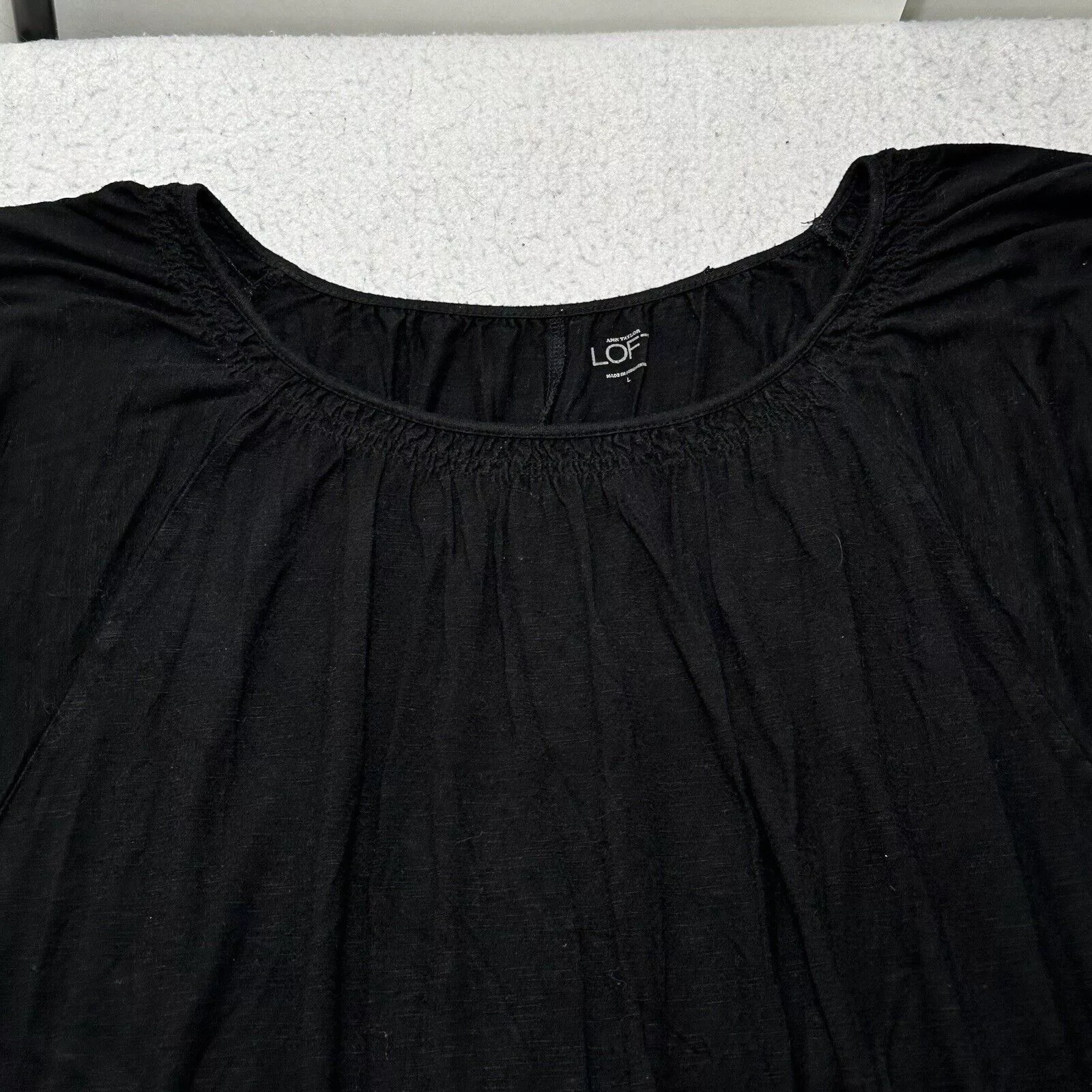 Loft Short Sleeve T Shirts LOFT Large Black Short Sleeve Pullover TShirt Lightweight