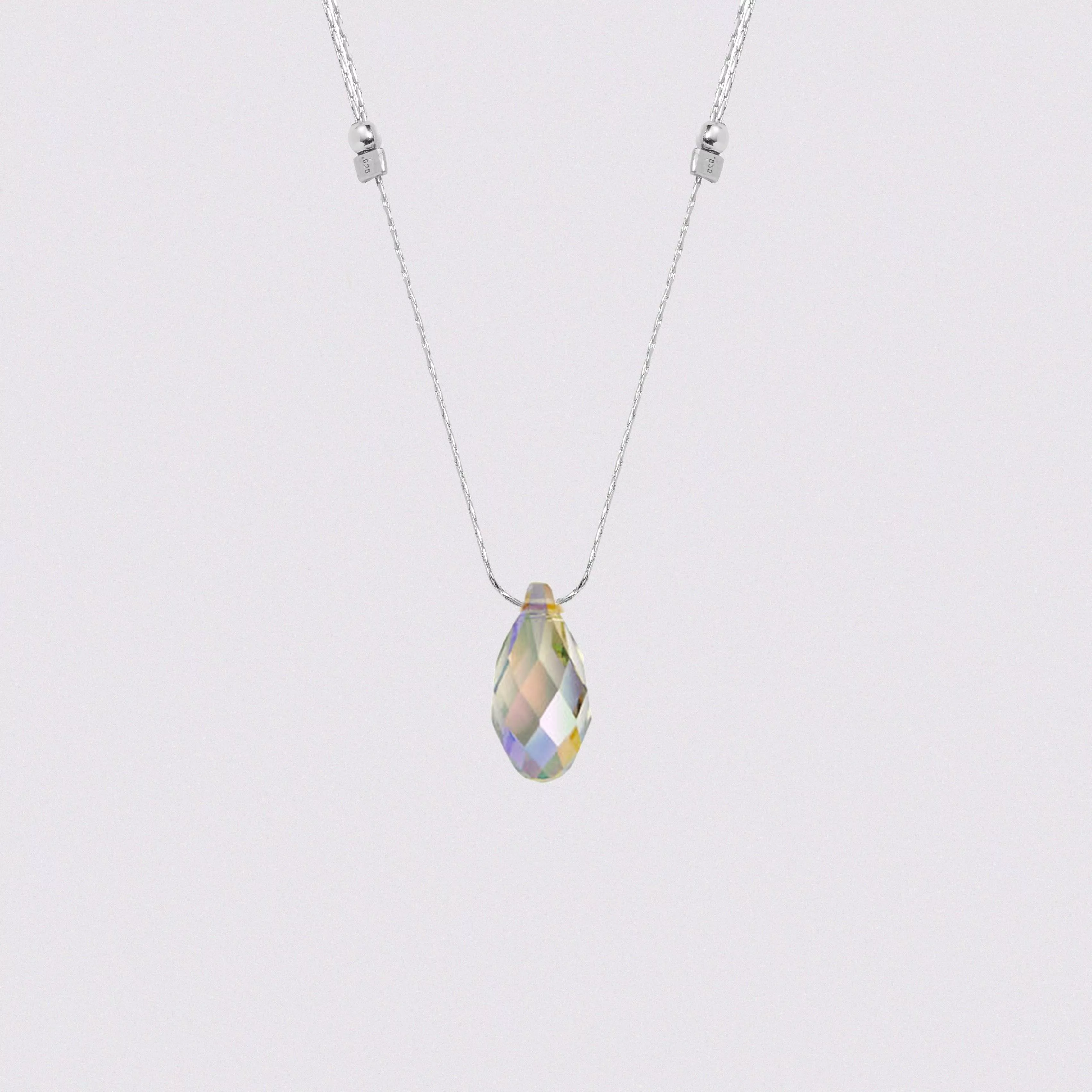 Light Prism Crystal Necklace Chain Sliders