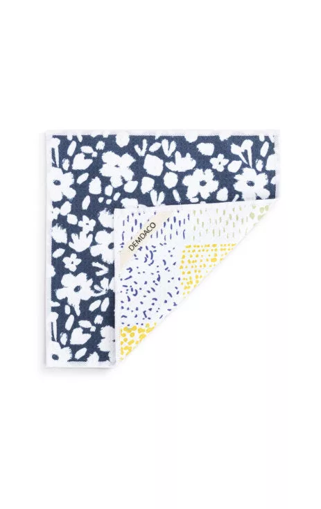 Navy Floral Absorbent 2 Sided Dishcloth