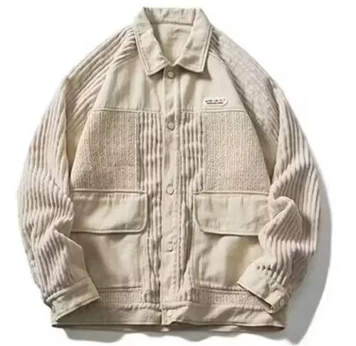 Other Light Jackets Other Textured Patch Button Up Coat Jacket Beige Vintage