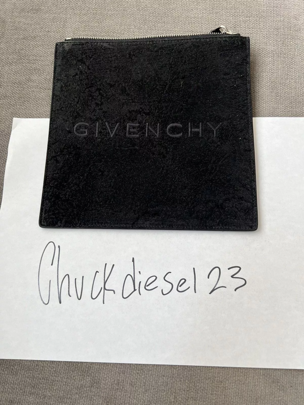 Givenchy Toiletry Pouches Givenchy Black Suede Pouch