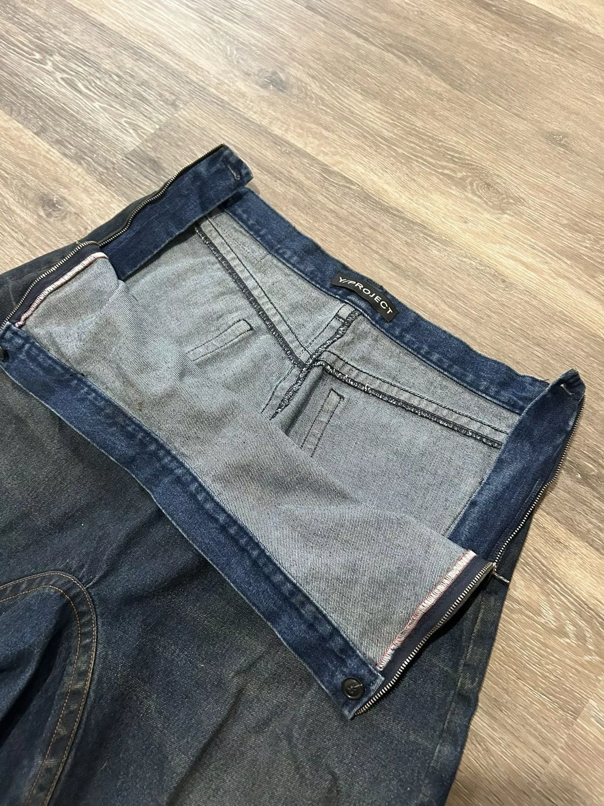 Y/Project Denim Y/Project Blue Whisker Souffle Denim Jeans