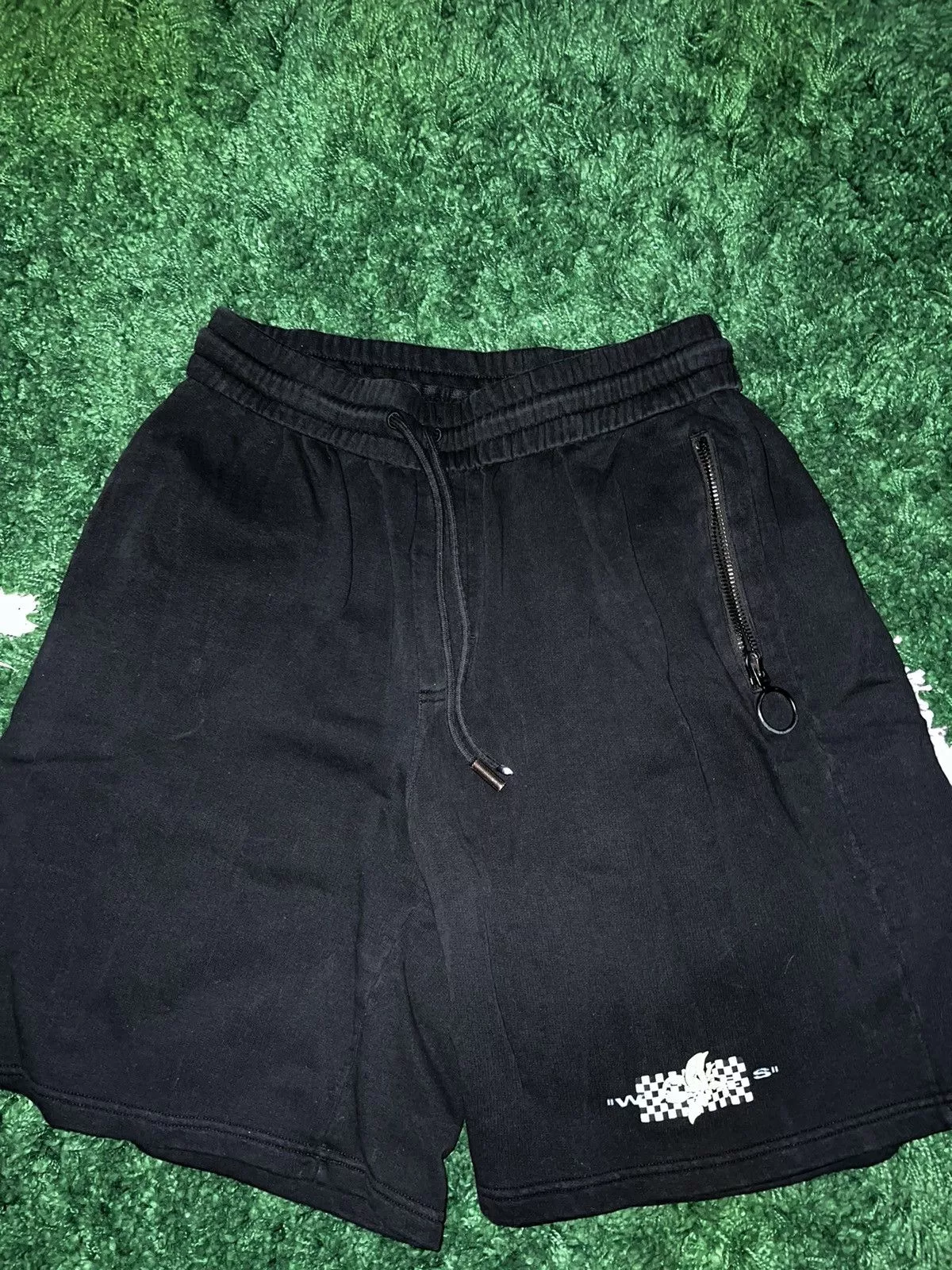 Off-White Shorts Off-White Sz S oversized black off white “waves” shorts 36-38