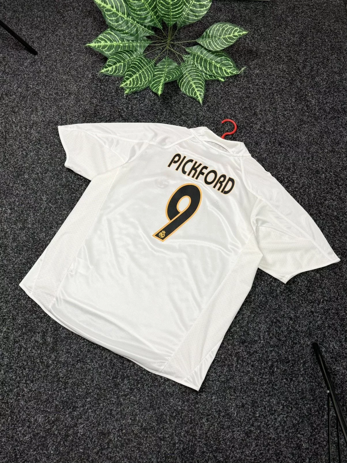 Adidas Jerseys ADIDAS REAL MADRID SOCCER JERSEY VINTAGE 2004 #9 PICKFORD White Sportswear