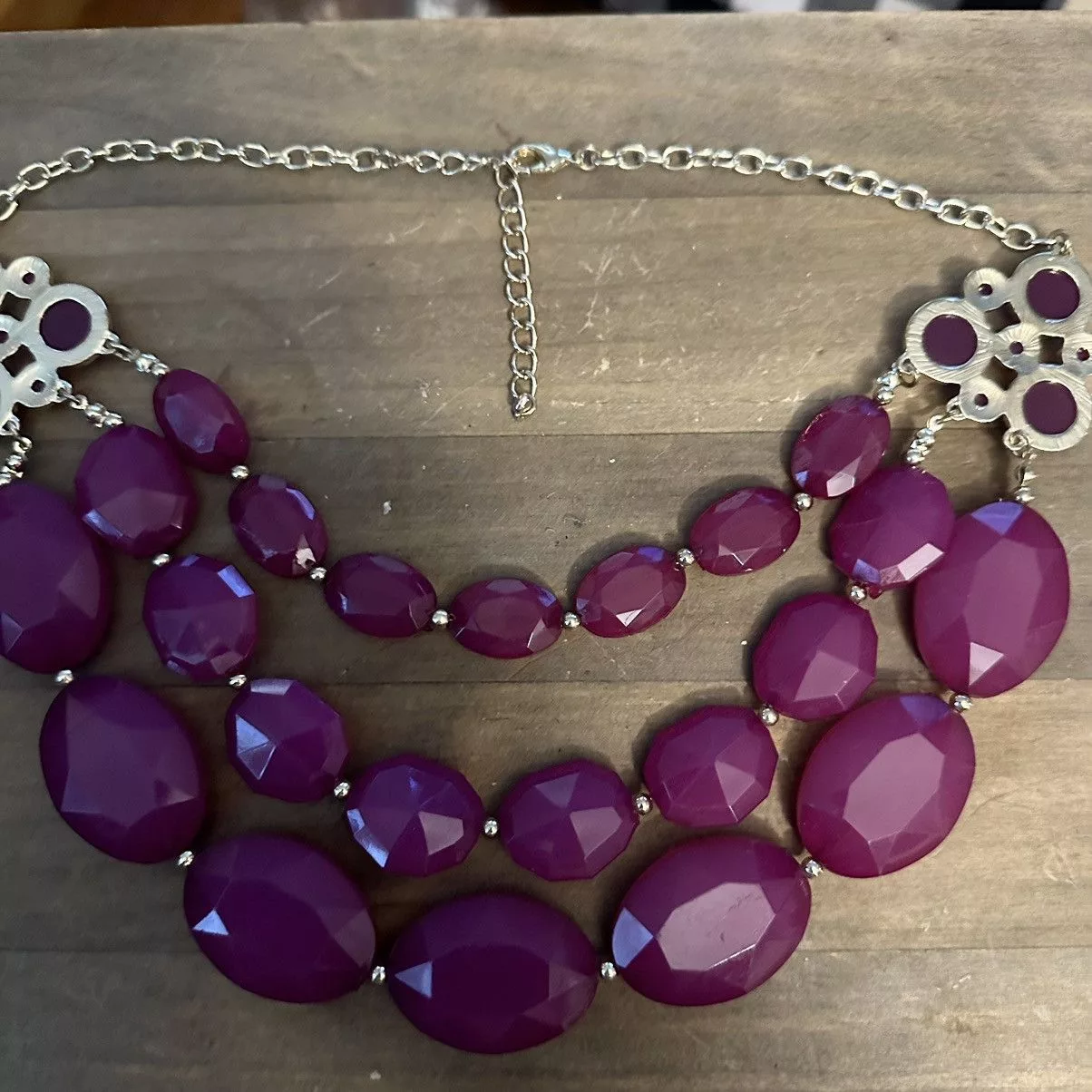 Other Necklaces Other Layered raspberry bead statement necklace Pink