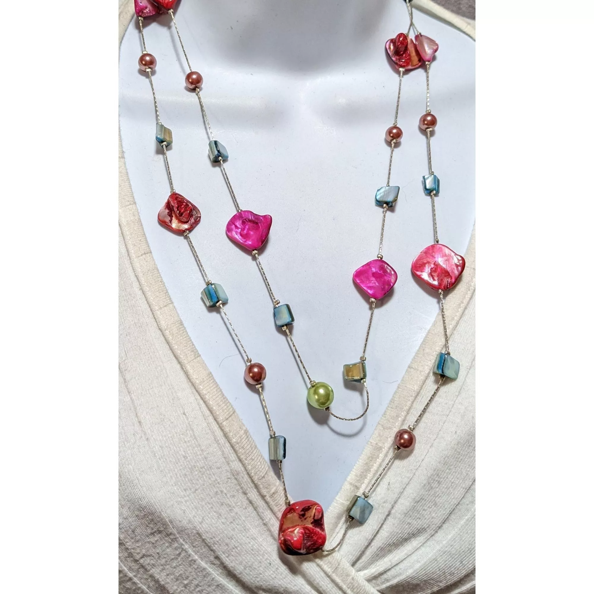 Other Necklaces Other Rainbow Multilayer Shell Pearl Beaded Necklace