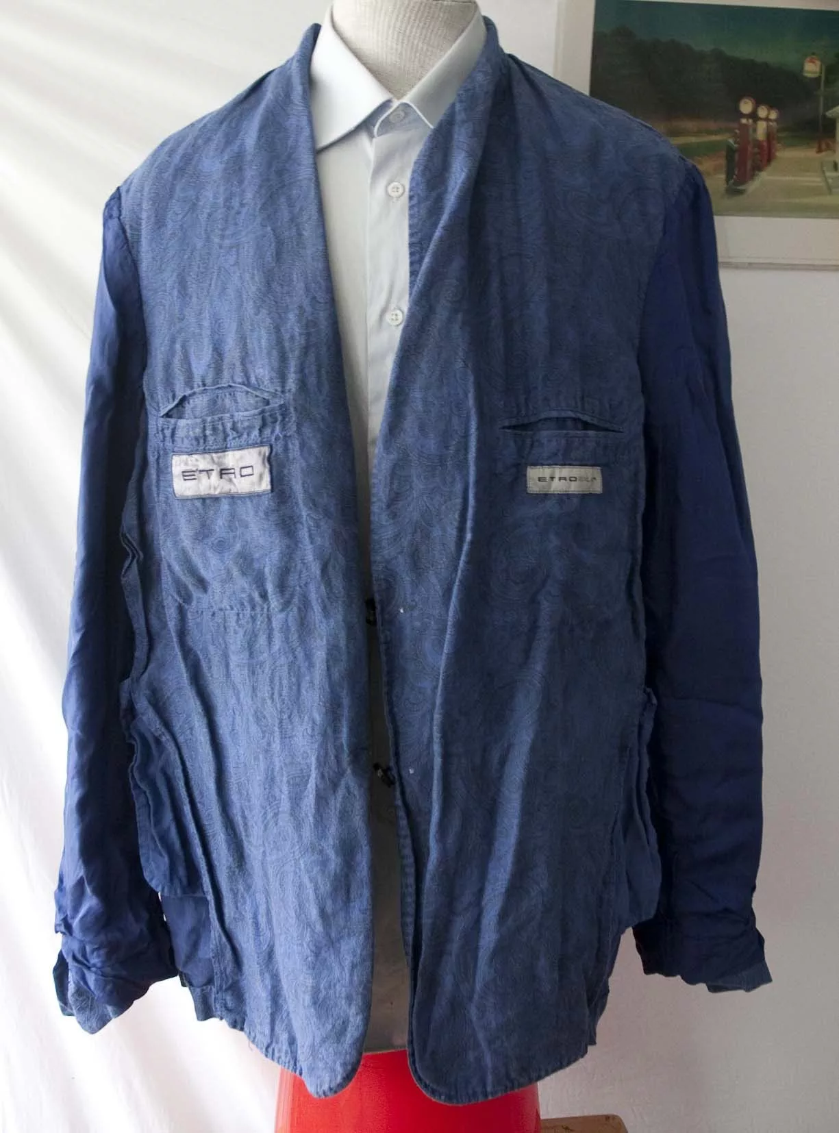 Etro Light Jackets Etro Jacket Paisley Size 2XL Surgeon Cuff Blue