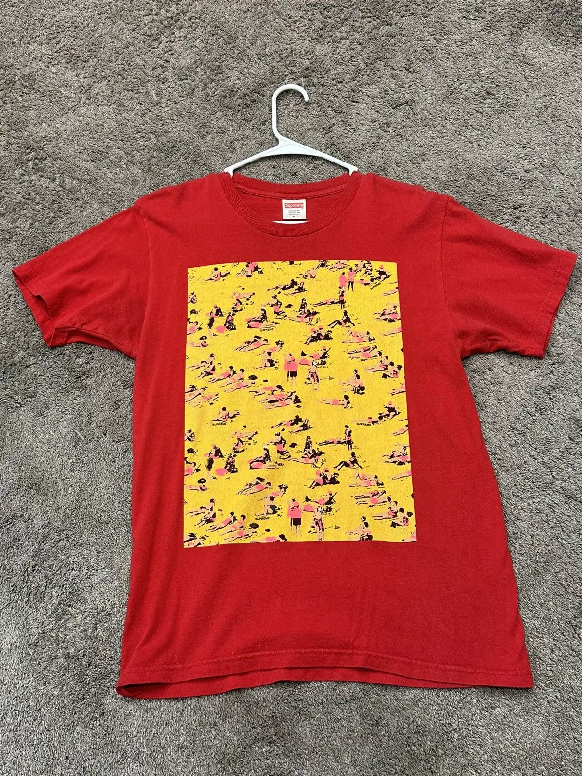 Supreme Short Sleeve T Shirts Supreme Beach Tee 2016 Red