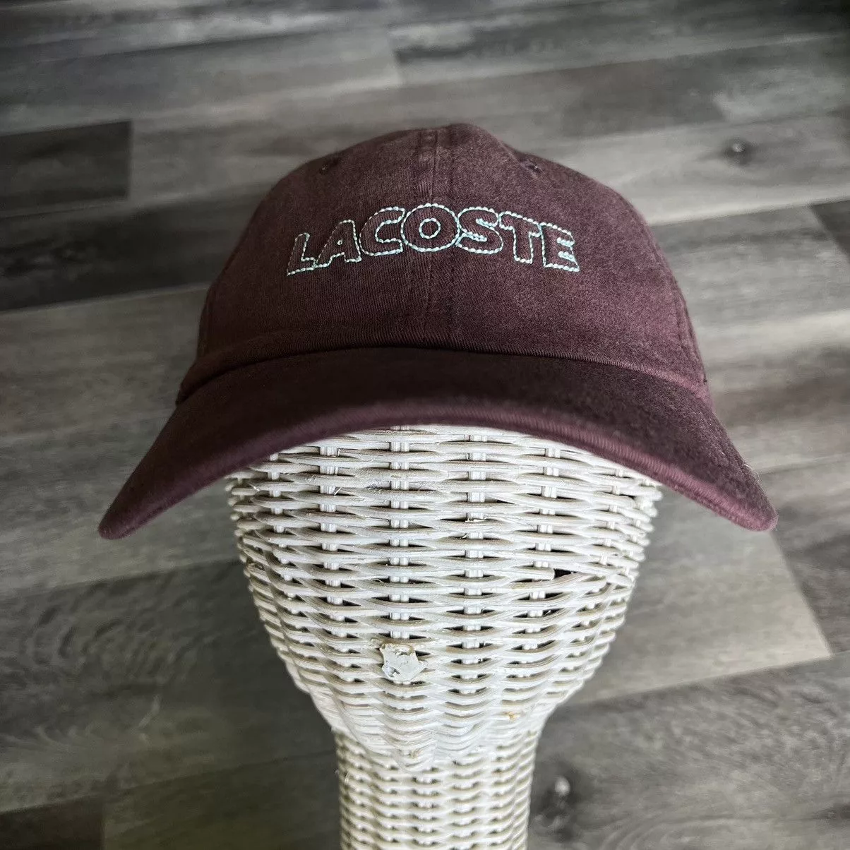 Lacoste Hats Lacoste × Vintage Vintage Lacoste Brown/Light Blue Logo Baseball Dad Hat Cap Streetwear