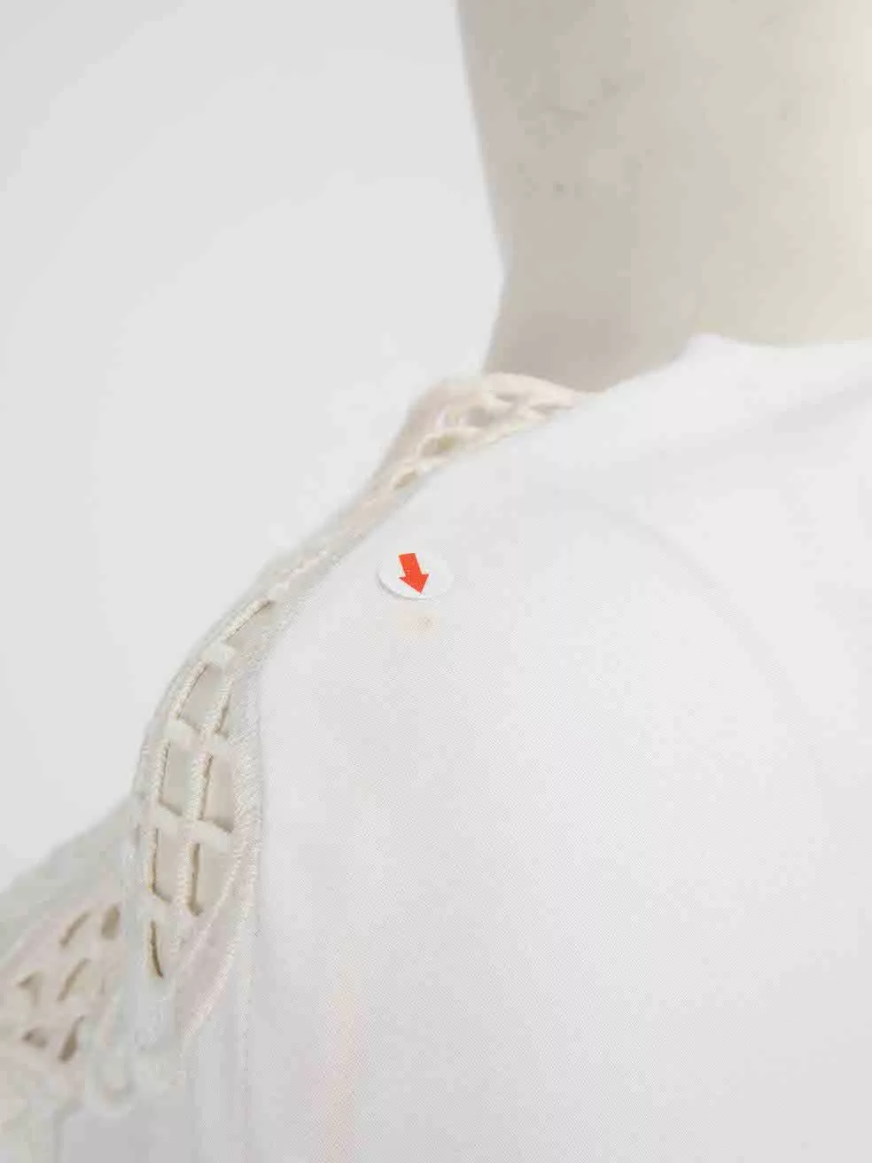 Stella McCartney Short Sleeve T Shirts Stella McCartney White Lace Panel Top