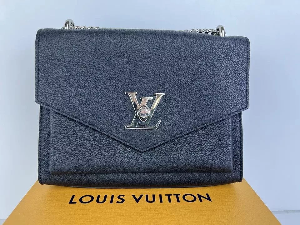 Louis Vuitton Handle Bags Louis Vuitton MyLockMe Leather Shoulder Bag Black