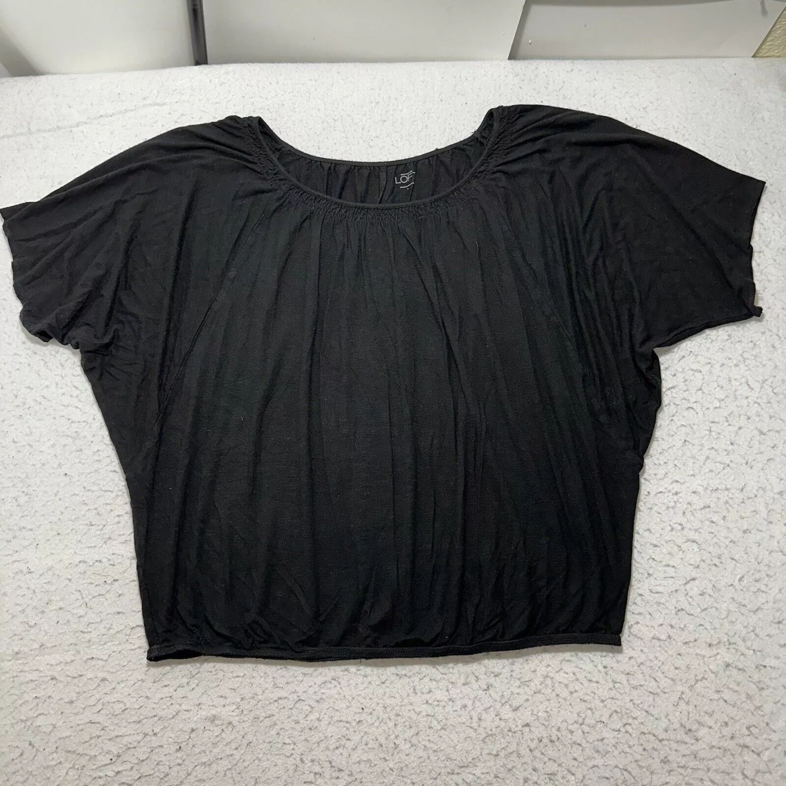 Loft Short Sleeve T Shirts LOFT Large Black Short Sleeve Pullover TShirt Lightweight