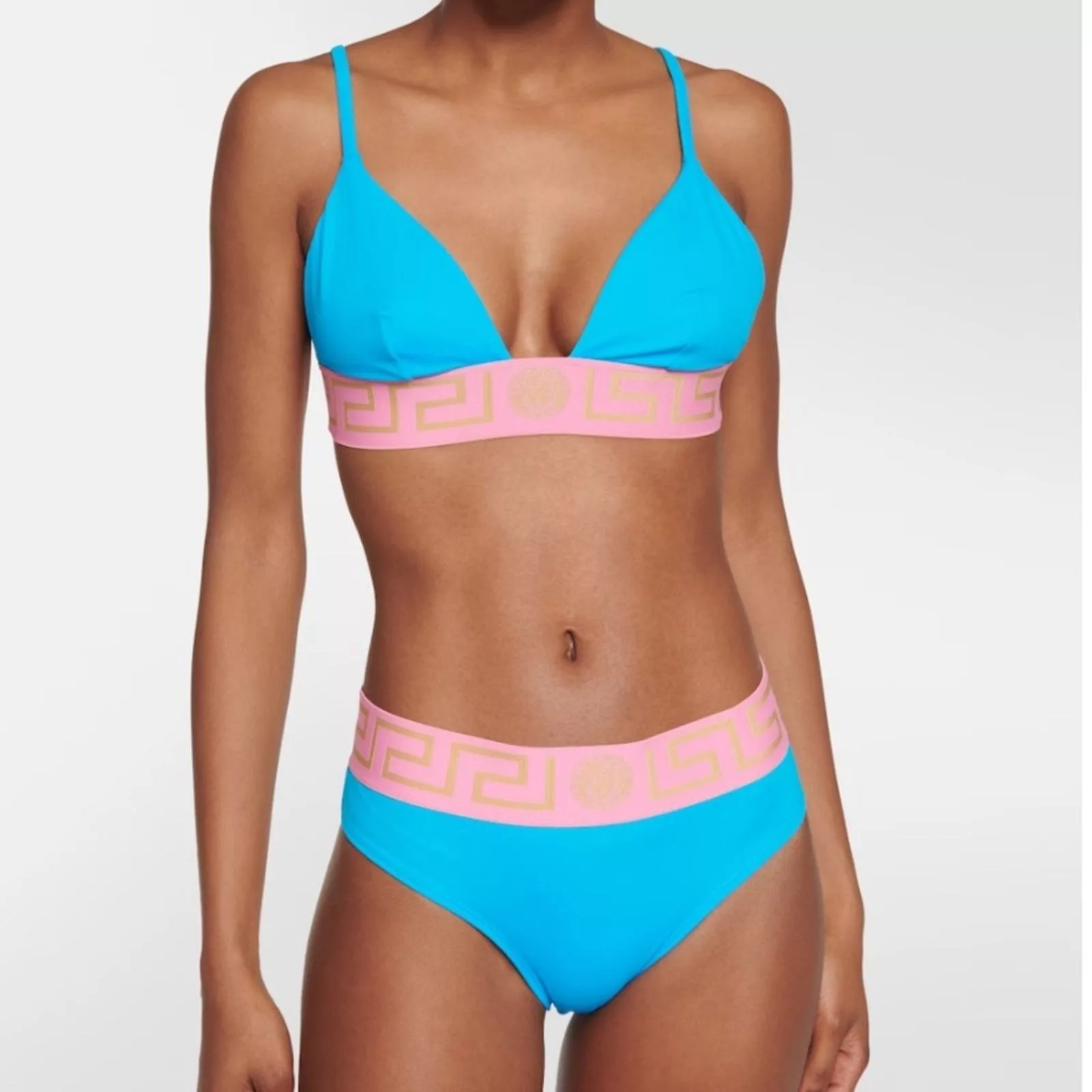 Versace Maxi Skirts NWT Versace Greco SET blue & pink bikini swim - both size 5