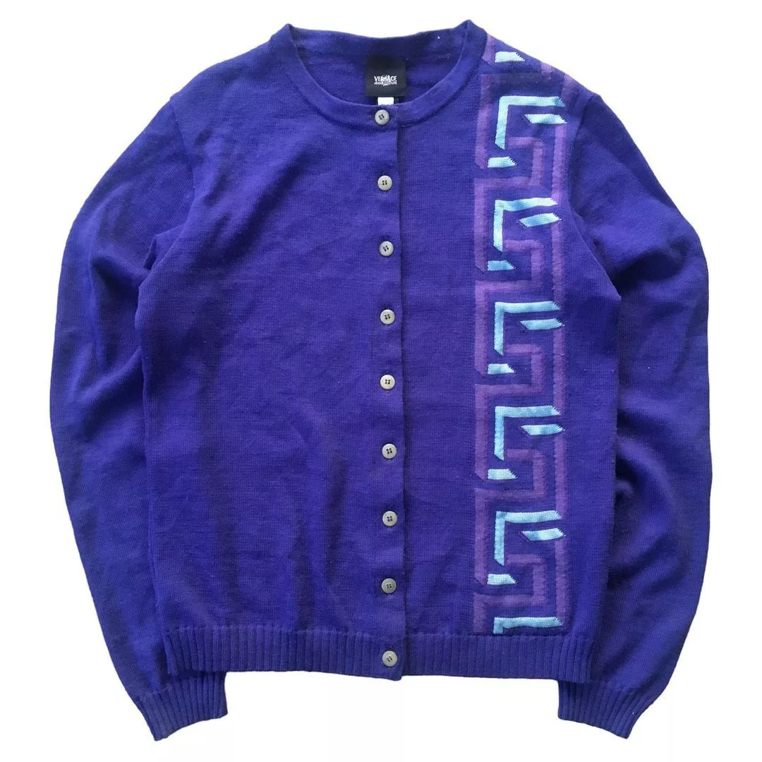 Versace Vests Versace Knit Cardigan Blue