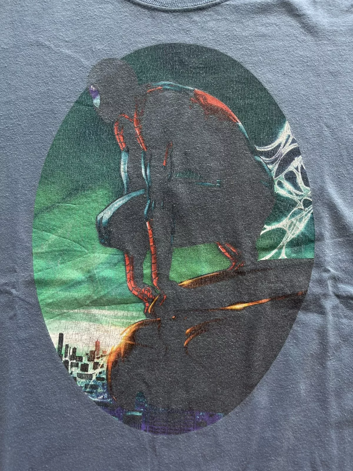 Marvel Comics Short Sleeve T Shirts Marvel Comics × Vintage Vintage SPIDER MAN 2000’s Marvel comics Graphitti Blue Streetwear