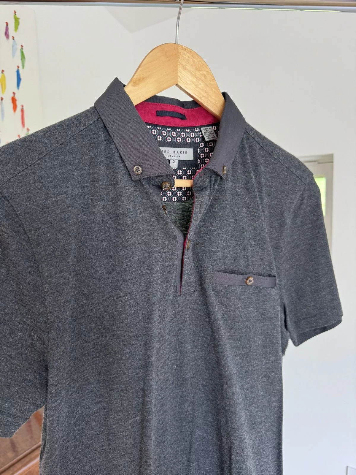 Ted Baker Polos Ted Baker Heather Grey Polo Gray
