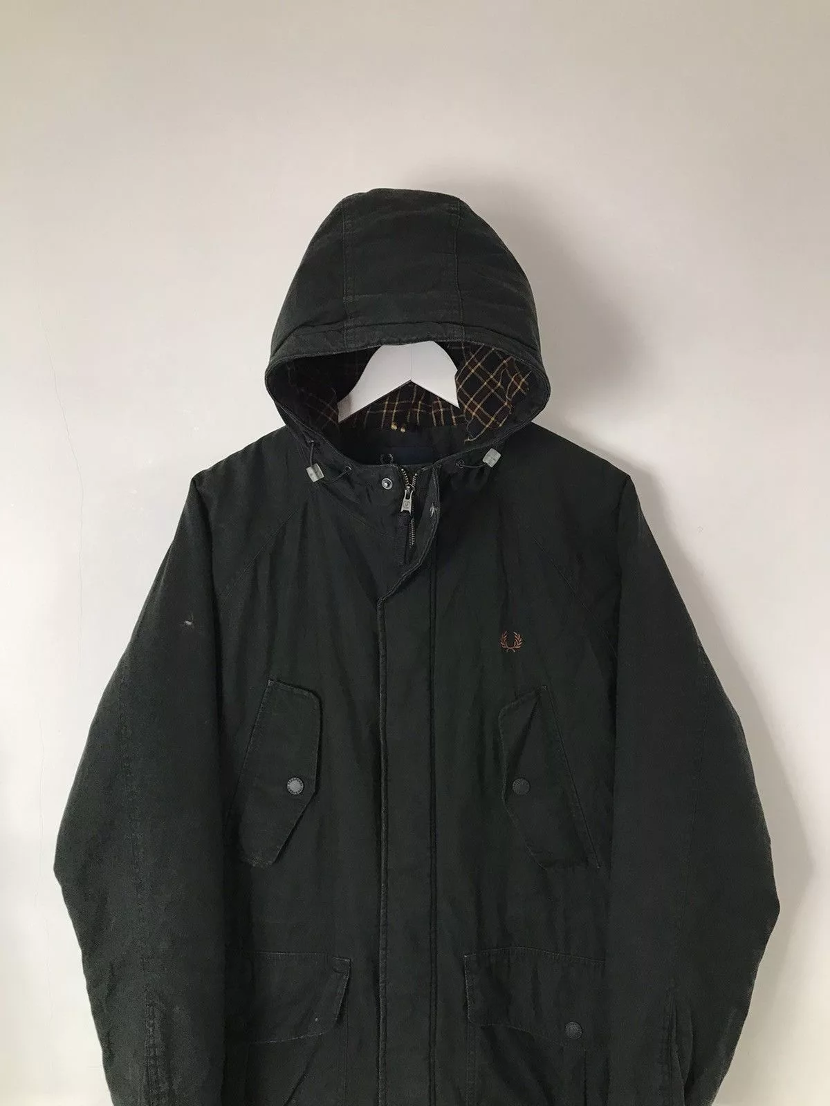 Fred Perry Light Jackets Fred Perry Waterproof,Windbreaker Hooded Parka Jacket Green Streetwear