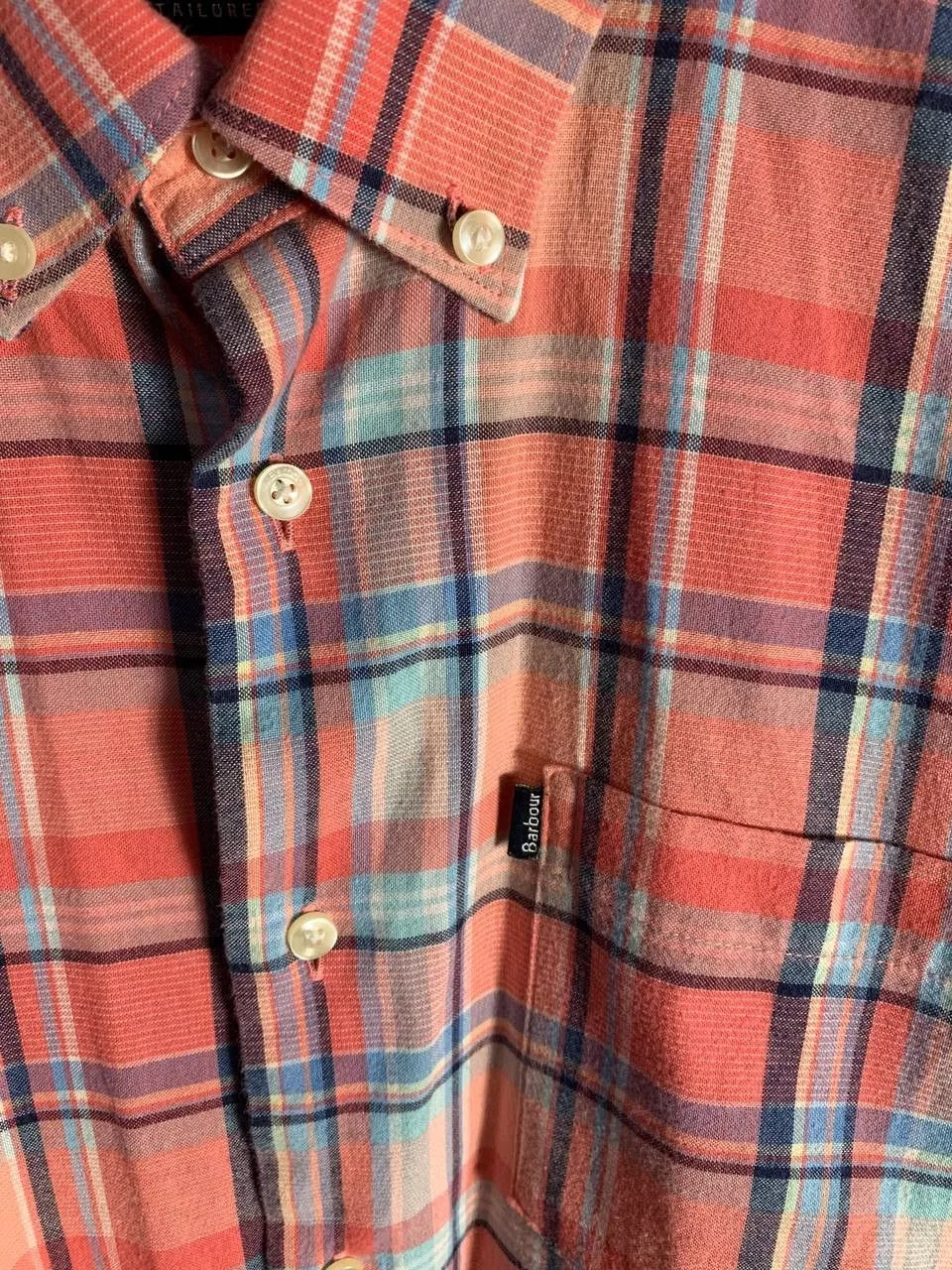 Barbour Shirts Button Ups Barbour × Vintage VERY RARE BARBOUR OXFORD CHECK 3 TAILORED SHIRT RETRO Y2K Pink Streetwear