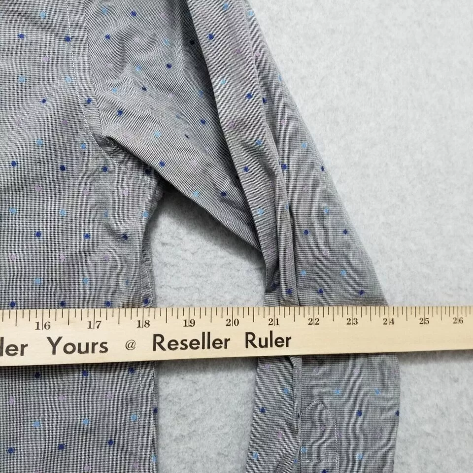 Perry Ellis Shirts Button Ups Perry Ellis Shirt Men Small Polka Dot Button Up Casual Gray