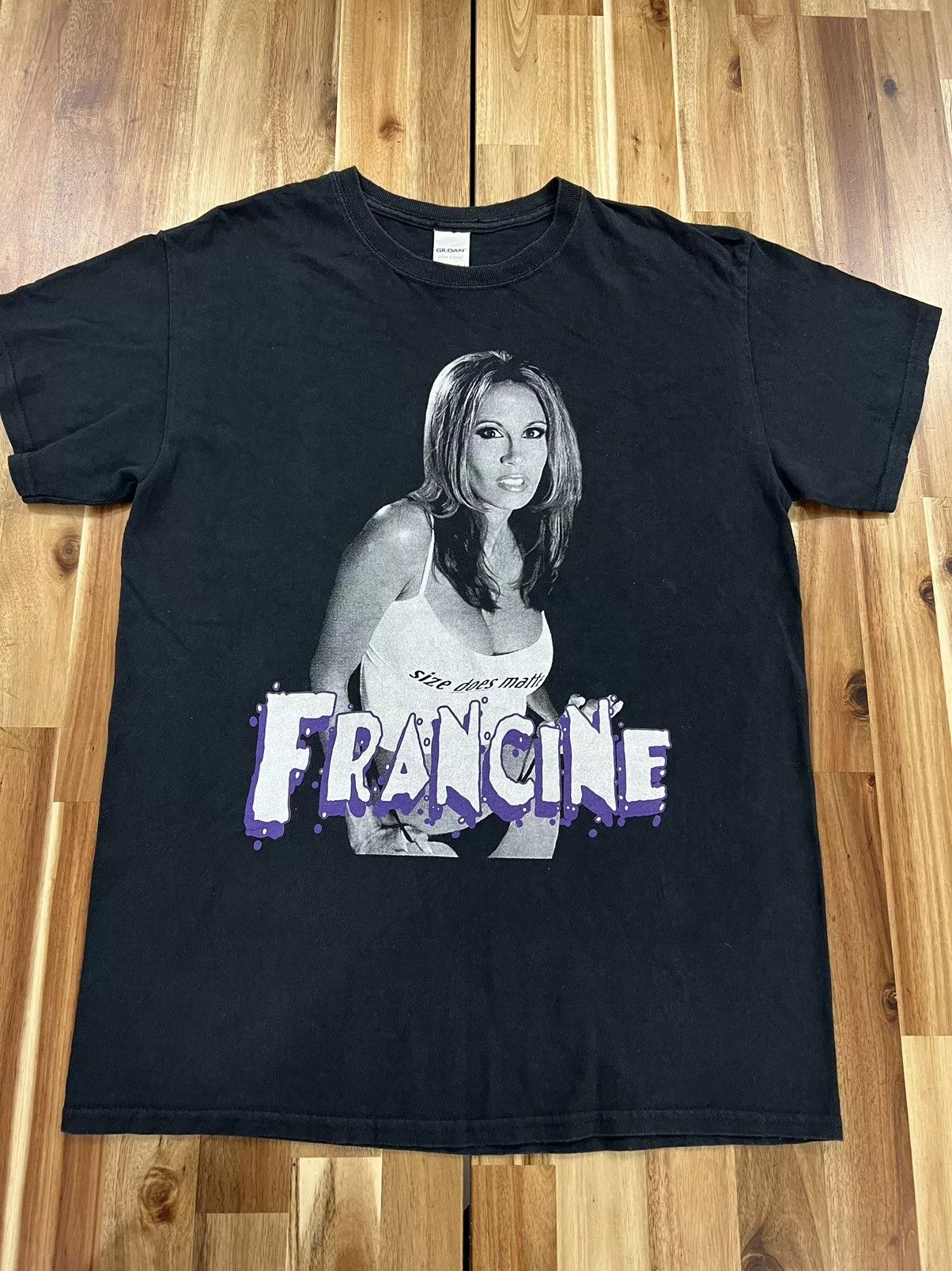 Vintage Short Sleeve T Shirts Vintage × WWE Francine Meeks World Wrestling Shirts Black