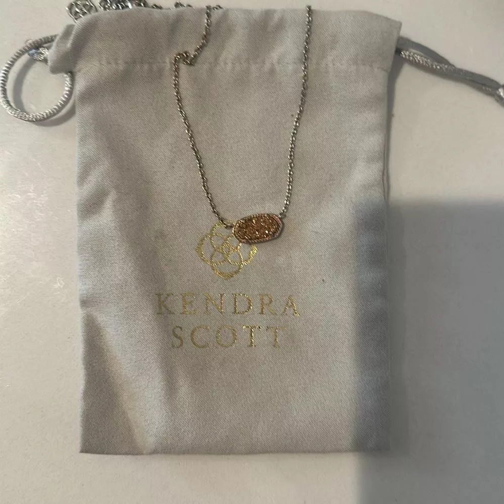 Kendra Scott Necklaces Kendra Scott Elisa Copper Drusy Silver Chain Necklace