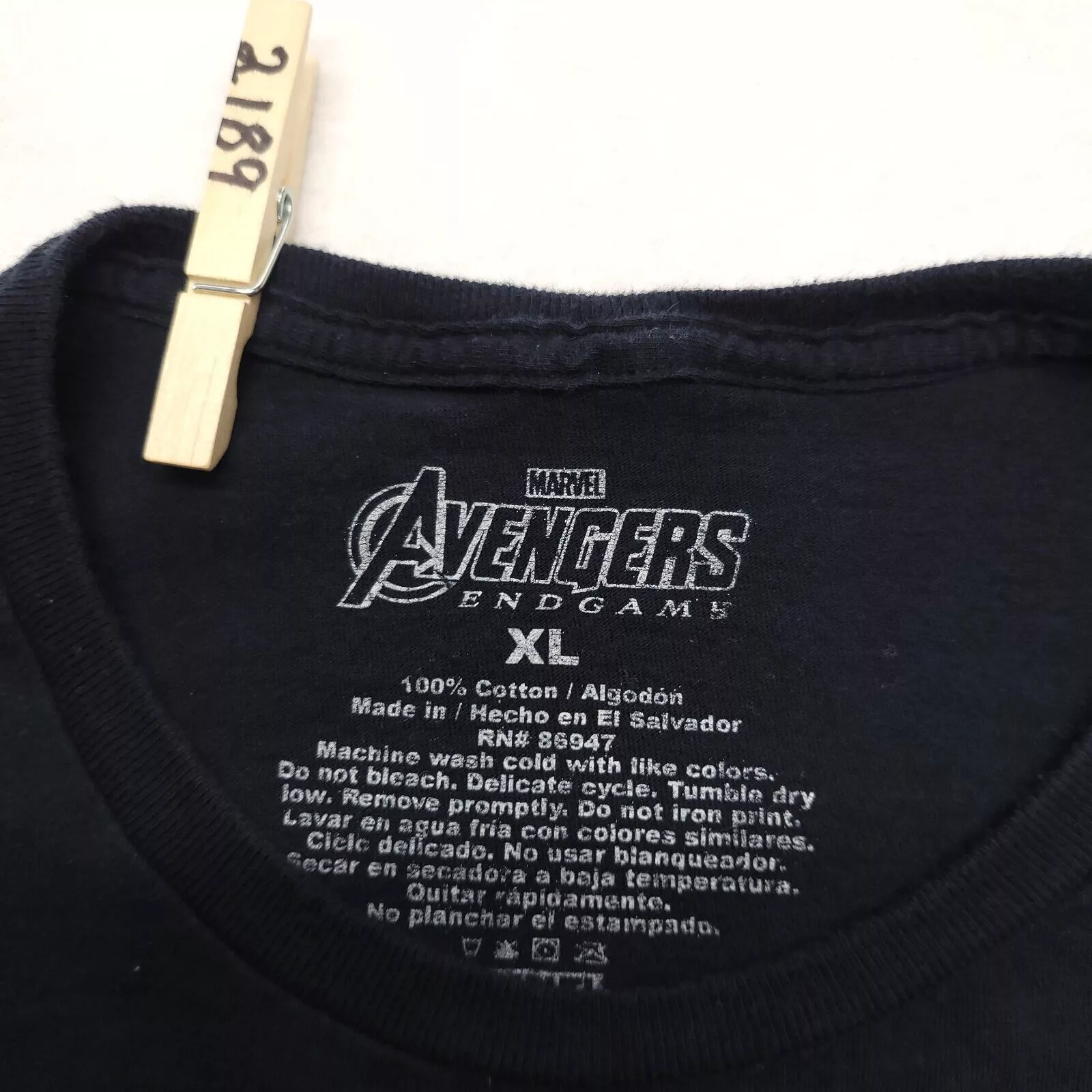 Marvel Comics Short Sleeve T Shirts Marvel Comics Marvel Avengers Endgame T-Shirt Adult Mens Size XL Black