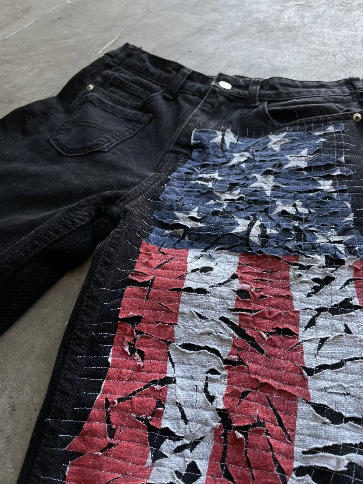Other Denim Other Custom Election Day Jorts Black