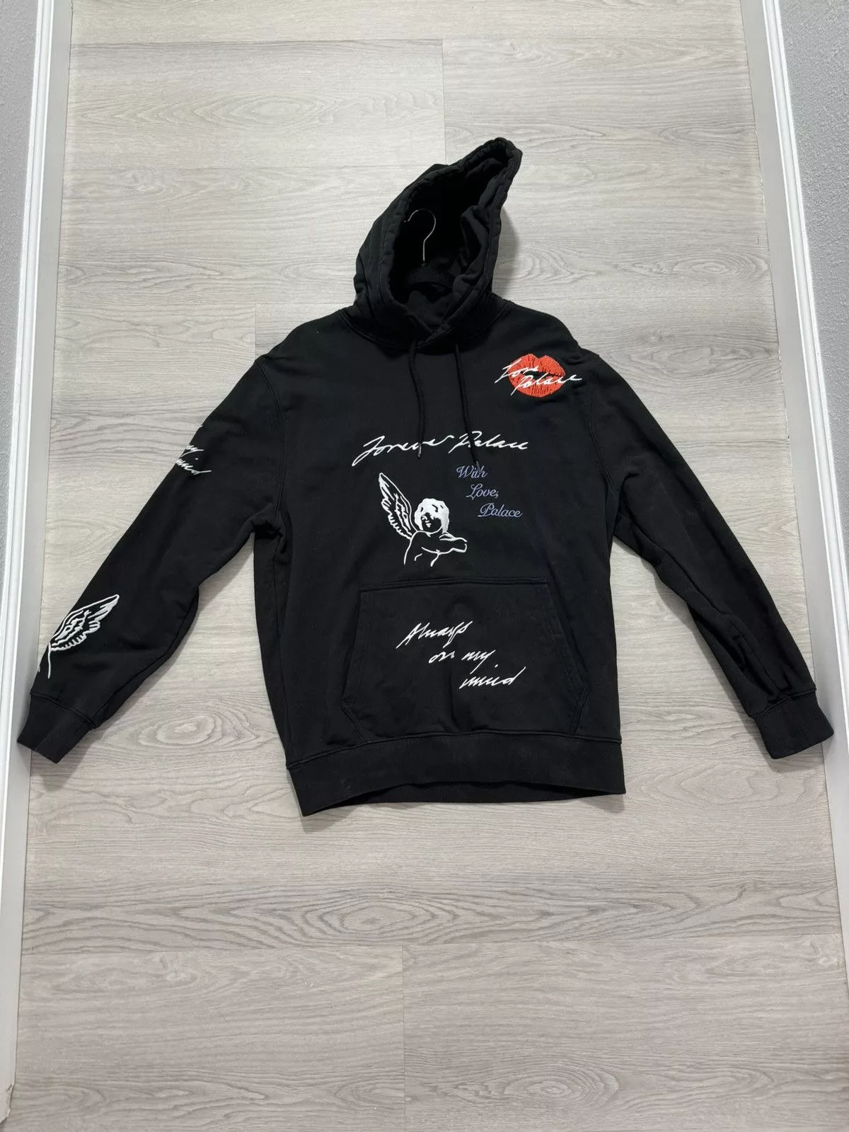 Palace Sweatshirts Hoodies Palace Love Letter Hoodie Black Streetwear