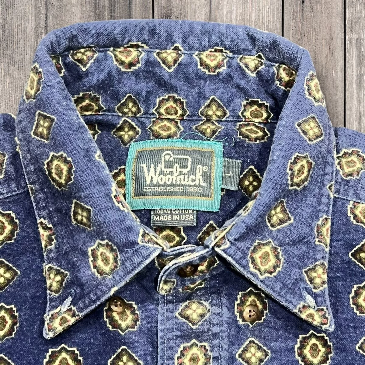 Panhandle Slim Shirts Button Ups Panhandle Slim × Pendleton × Woolrich Woolen Mills Woolrich Woolen Mills Fullprint Long Sleeve Button Up Shirt Blue