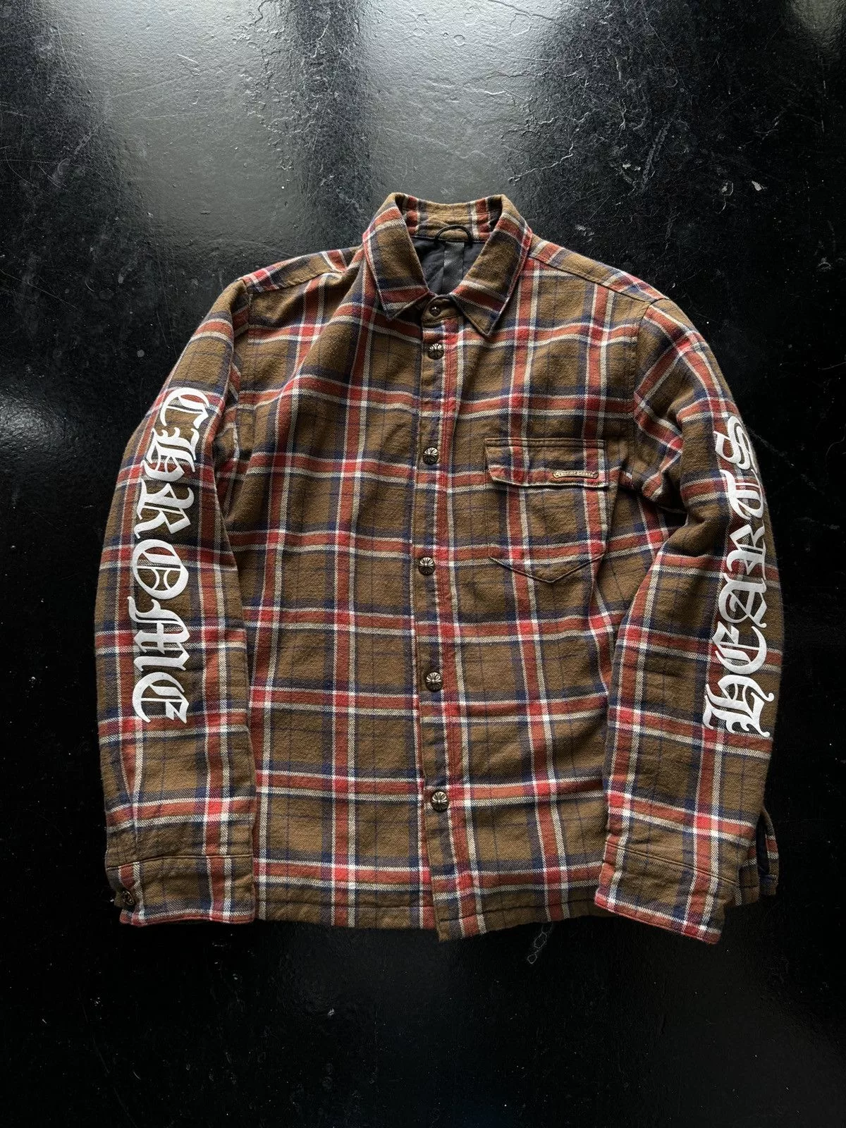 Chrome Hearts Shirts Button Ups Chrome Hearts Flannel Brown